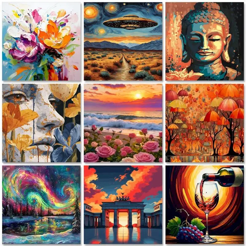 

GATYZTORY Paint by Numbers Kit for Adults children Home Decor DIY Canvas By Numbers Art Scenery Oil Painting Unique Gift 40X50CM