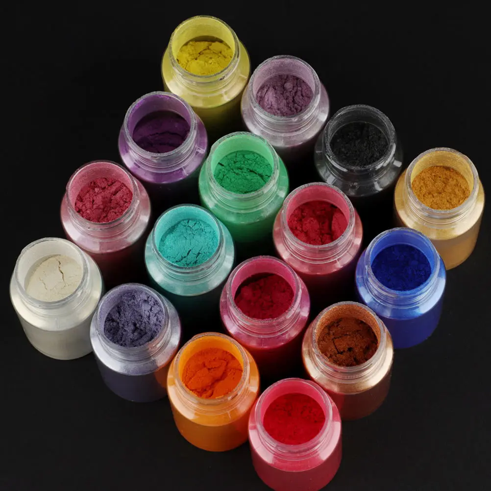 

16 Pearlescent Powder For Diy Nail Art Epoxy Resin Mica Pigment Soap Dye Bath Colorant Handcrafting Cosmetics