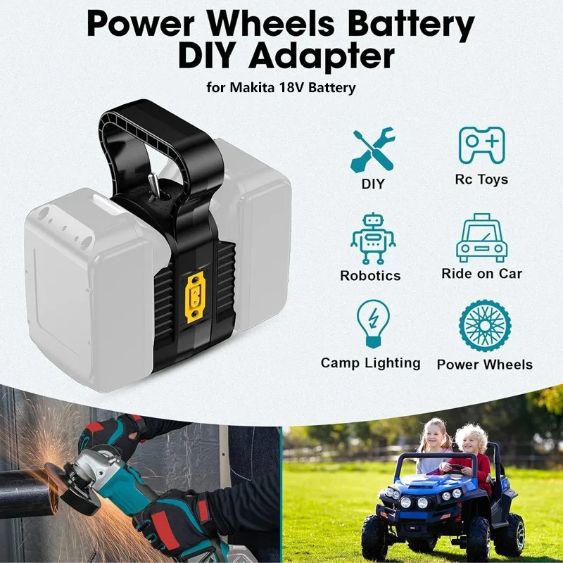 

for Makita 18V Power Wheel Battery Adapter 2 in 1 Dual Voltage Output with Fuses & Wire Terminals,14AWG Wire DIY Power Connector