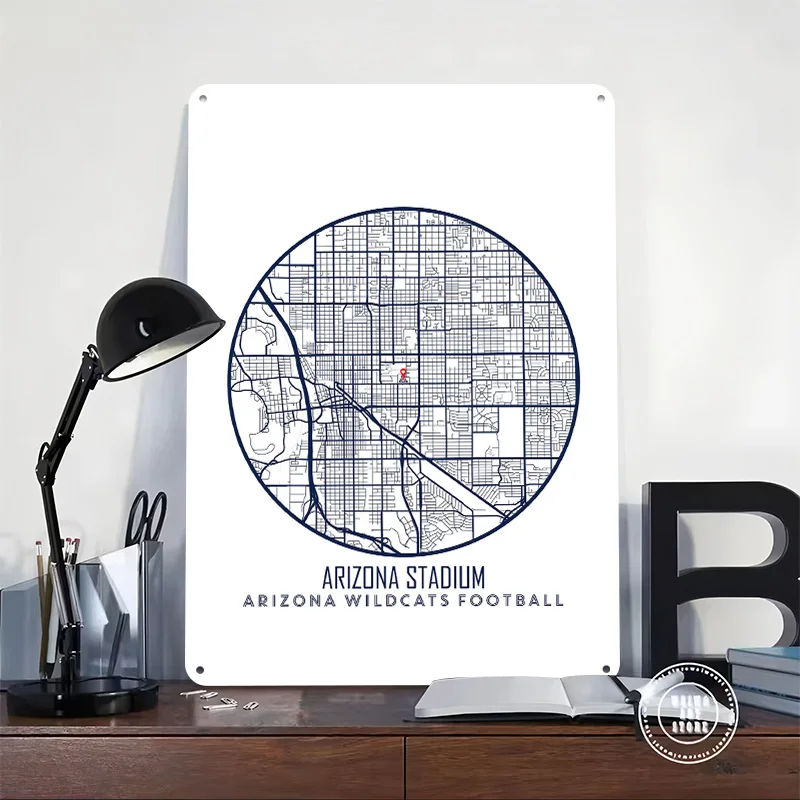 Arizona Stadium Poster Retro 3D Printed Metal Signs Customized Wall Hanging Gift for Gaming Room Decoration Man Bar Accessories