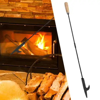 스토브용 단련 다리미 파이어 후크, 튼튼한 파이어 포커, 실내 야외 벽난로