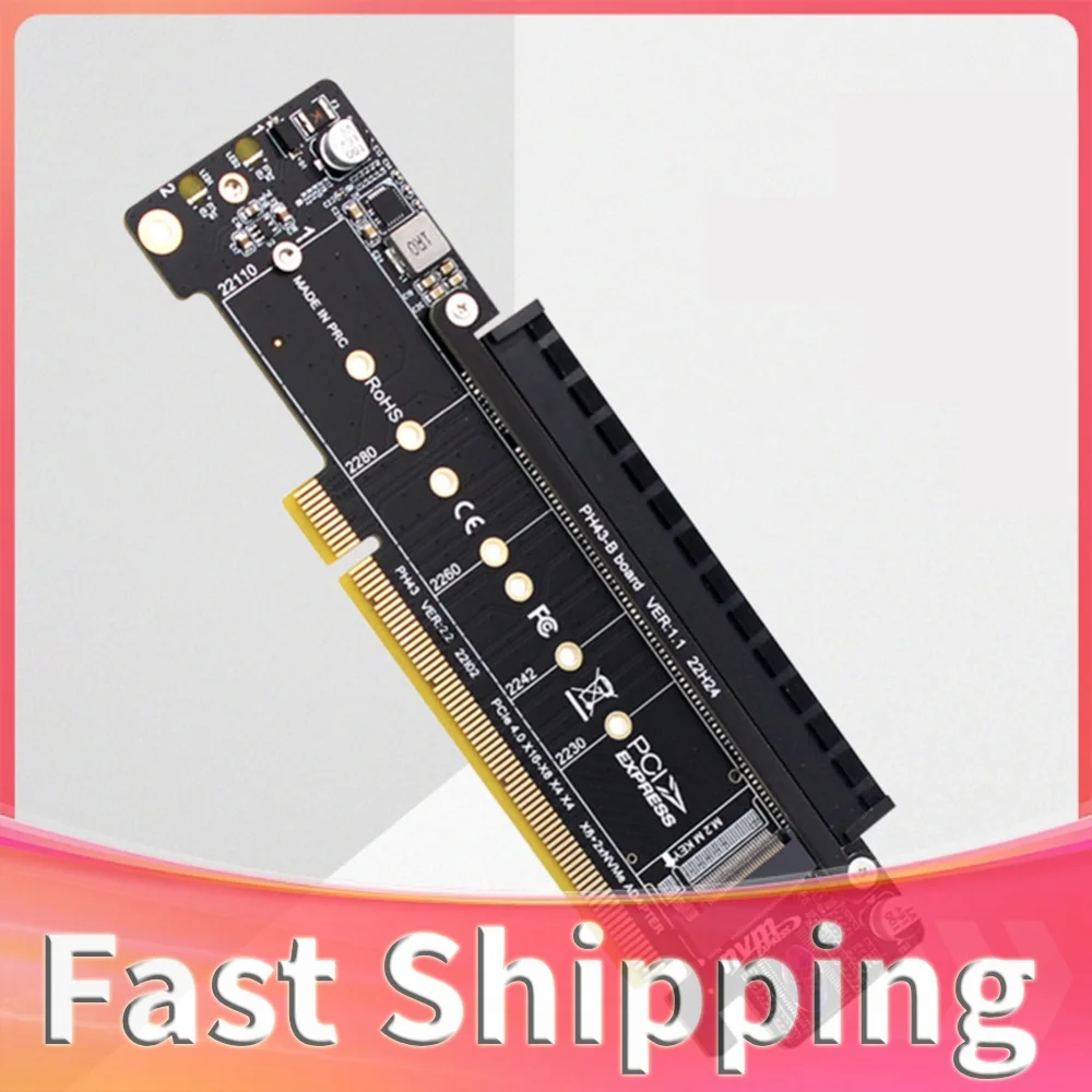 PCIe X16 To X8+X4+X4 Split Expansion Adapter Card PCIE4.0 Expansion Riser Card Extended Card Support 2280/2260/2242/2230 SSD