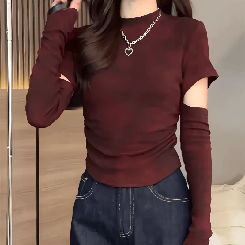 

Long Sleeve T-Shirts Womens Casual Cotton Tops Slim Fit French Style Ruffle Hem Patchwork Square Collar Lace Trim Autumn Office