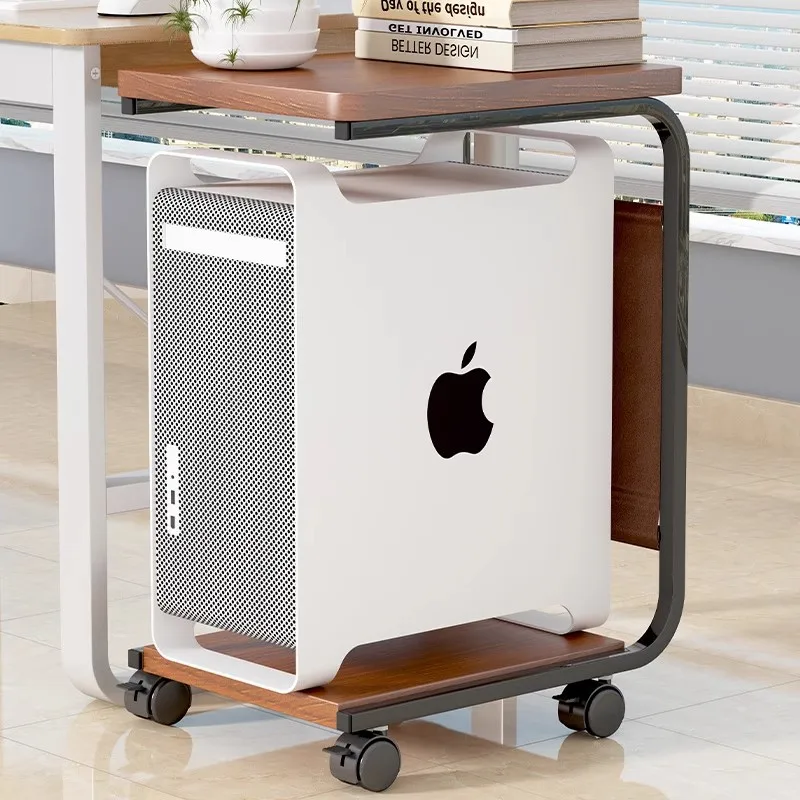 Double Layer Printer Stand Computer Desk Side Mobile Office Workstation Free Standing Host Box Bracket Metal Material