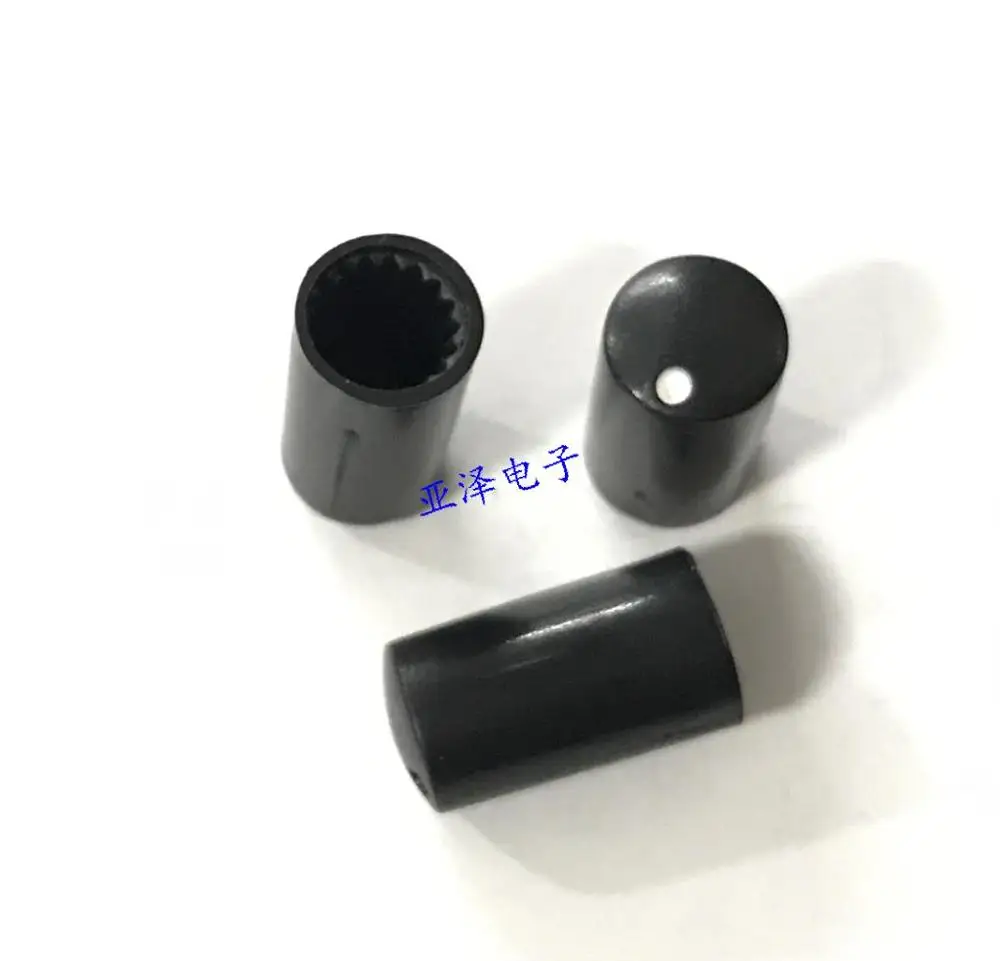 10pcs  7.5*14MM potentiometers, knobs, 6MM, sawtooth holes, potentiometers, matching caps, black