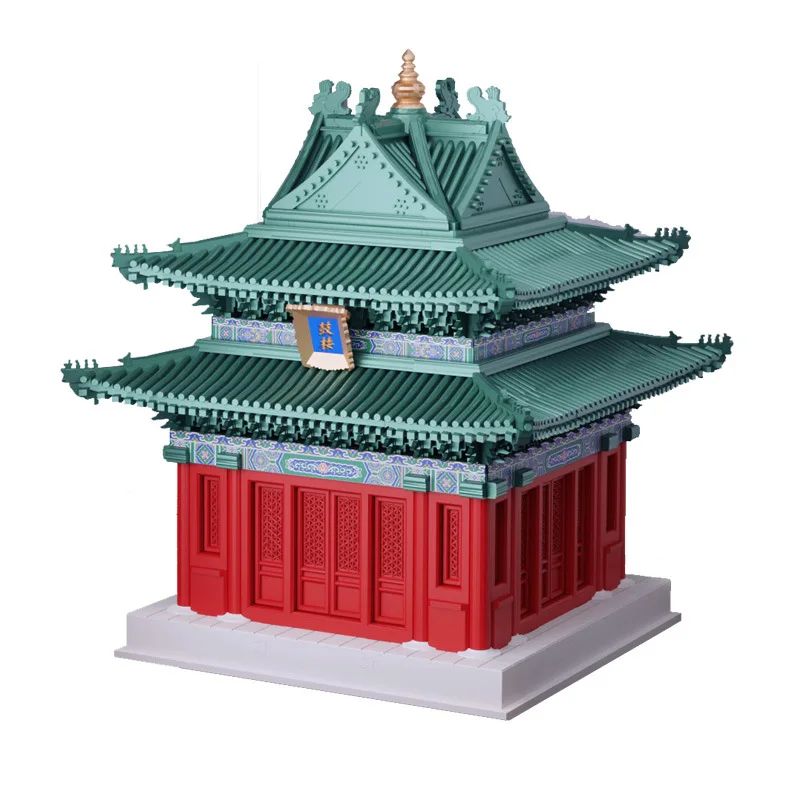 Millennium tenon building block bell and drum tower Xi'an landmark building wind tenon and mortise building block ornament gift