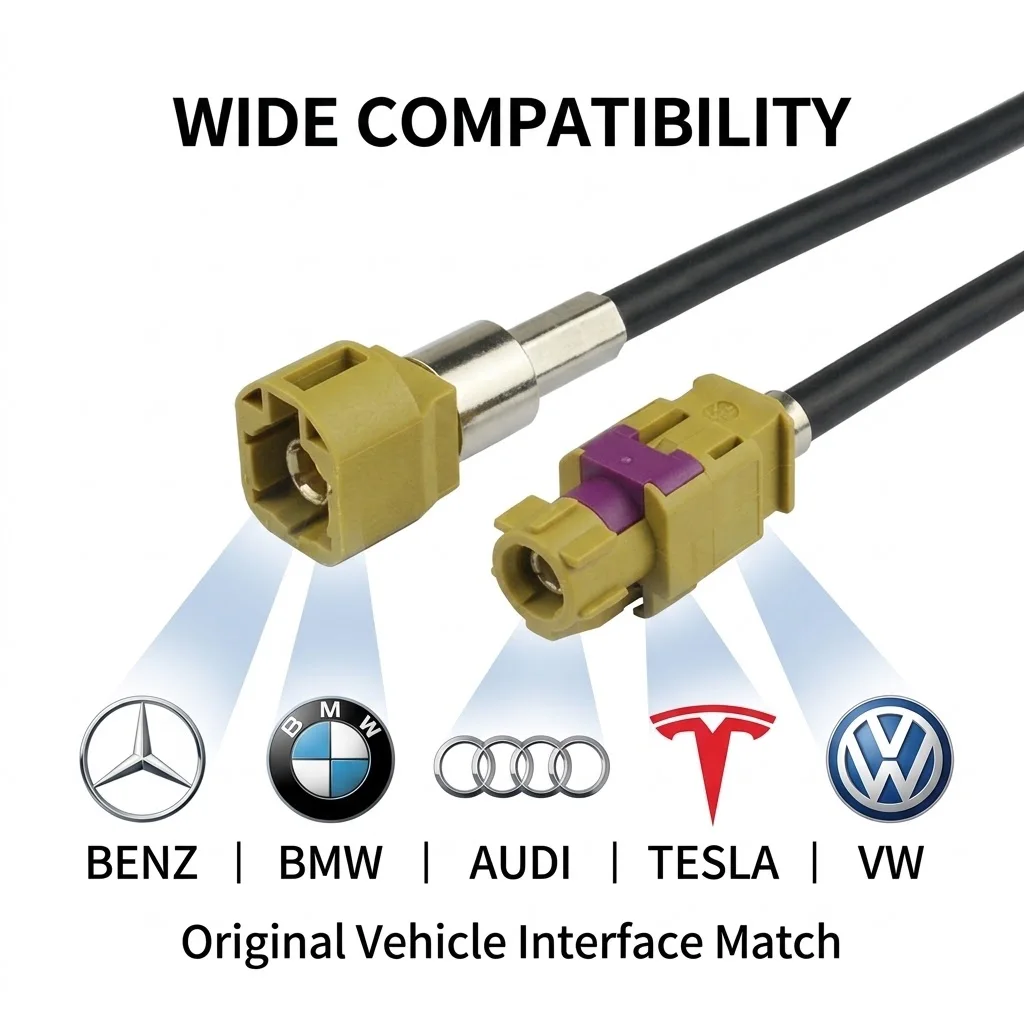 Eightwood Custom FAKRA HSD New Vehicle High-speed Transmission FAKRA HSD Code K Curry LVDS 120cm Shielded Dacar 535 4-Core Cable