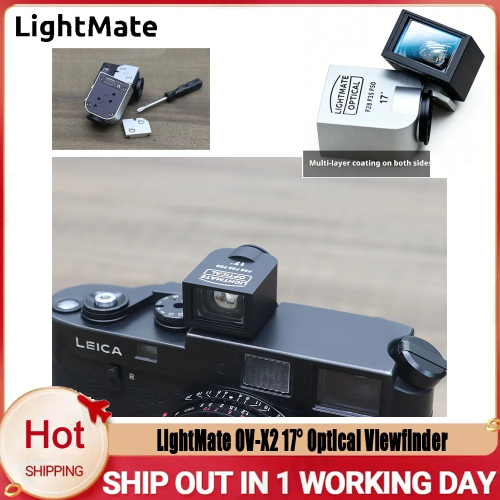 LightMate OV-X2 Bright Frame Viewfinder 28/35/50mm Multi-Focal for Film Digital Camera Cold Shoe