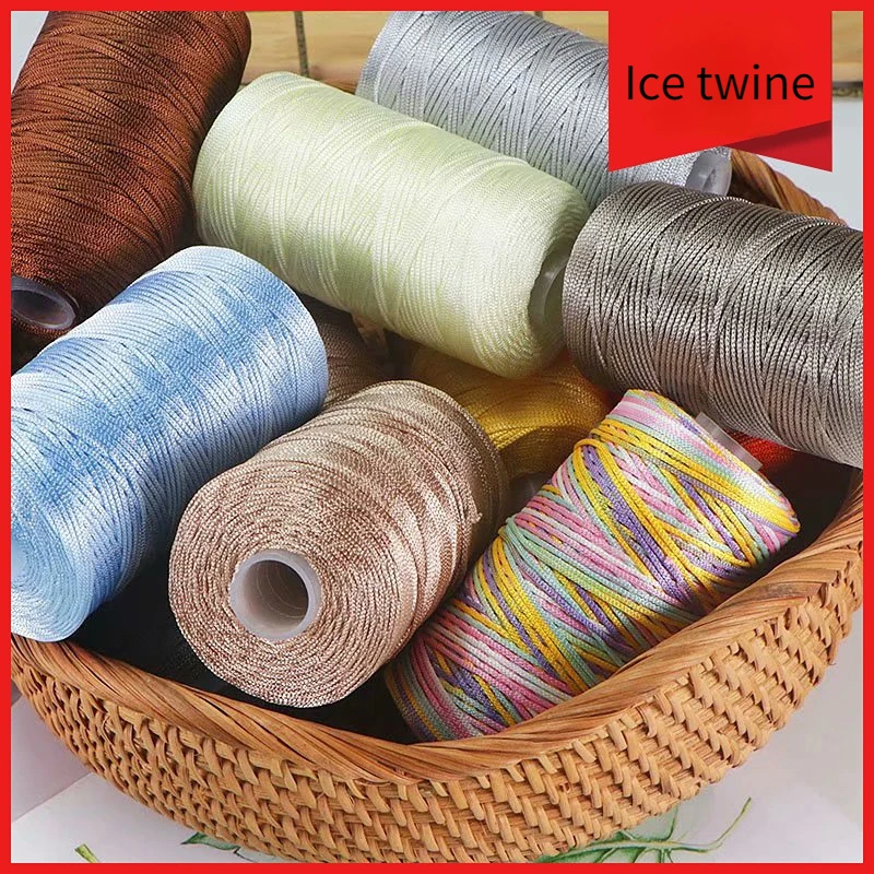 

100g Ice Hemp Thread Mercerized Ice Hemp Thread Hand Knitted Summer Sandal Bright Silk Thread Hook Shoe Hook Summer Hat Bag Line