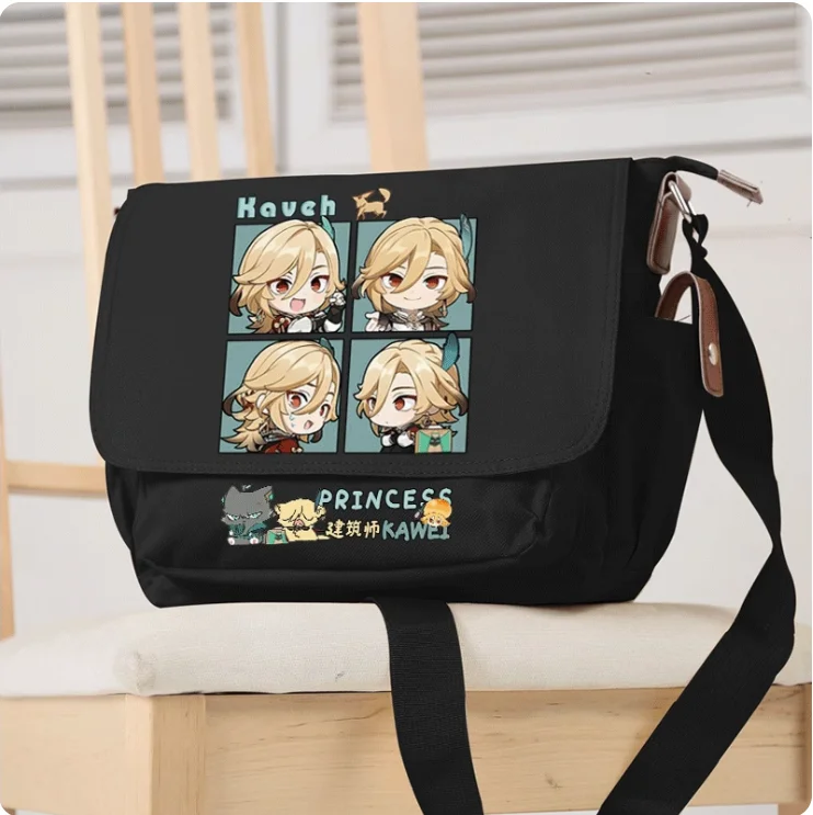 Anime Genshin Impact Kaveh Cosplay Casual Oxford Messenger Bag Schoudertas Student Tiener Cadeau B166