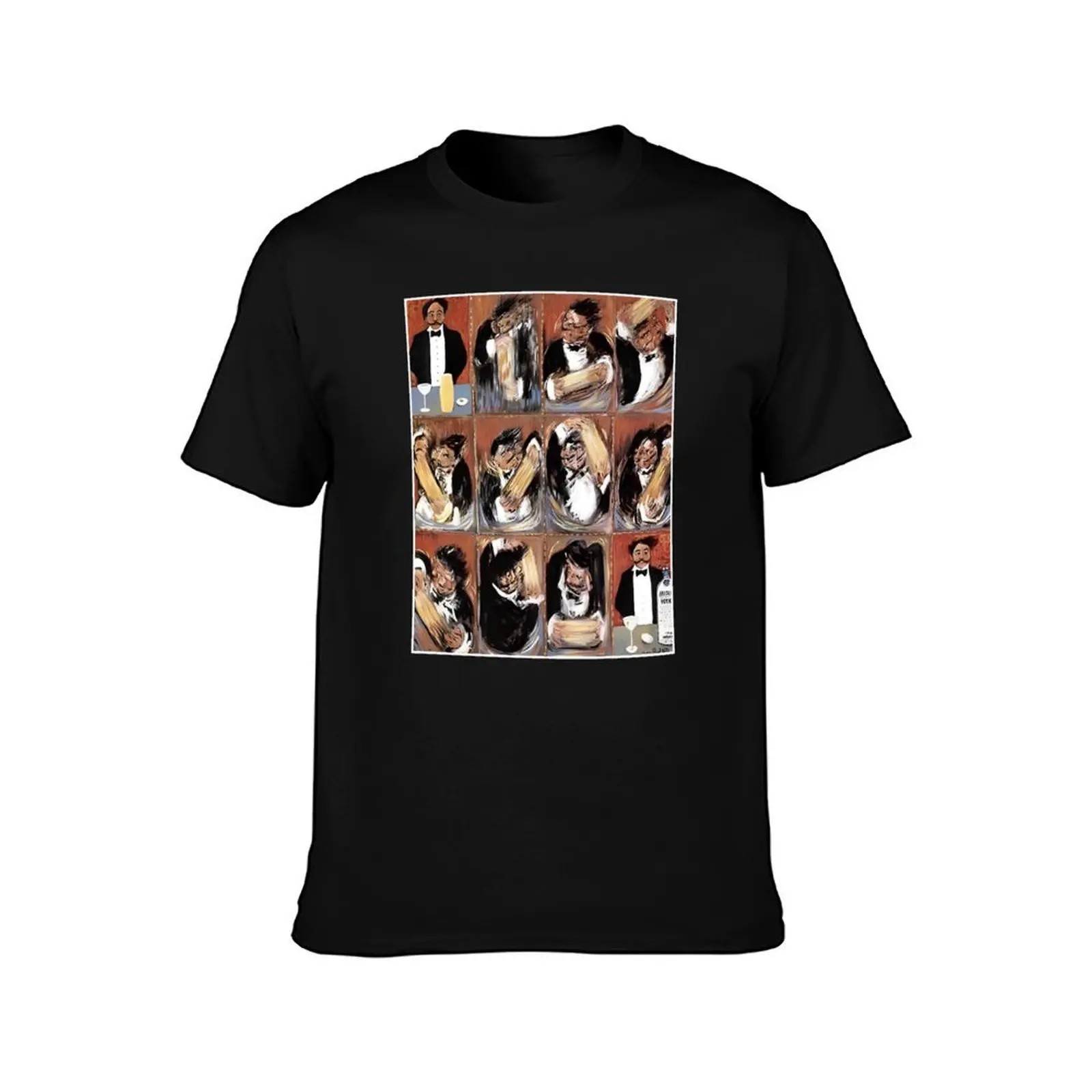 Guy Buffet - making of a great martini T-Shirt, Summer Casual Cotton Tee, Oversized Streetwear Tops, Vintage Graphic Print