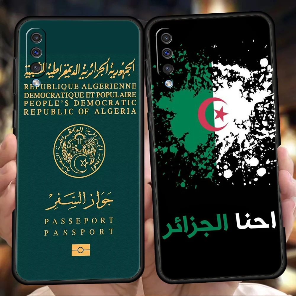 Algeria Passport Phone Case for Samsung Galaxy A24 A13 A53 A73 A33 A22 A12 A02 A03 A05 A70 A50 A10 A20 5G Silicone Shell Fundas