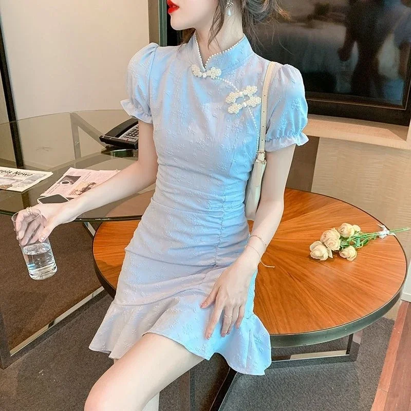 Weiches kurzes Damenkleid, Kleider für Frauen, Mini-Korsett, enge Ärmel, figurbetont, Kpop-Strand, sinnlich, sexy, elastisch, koreanische Mode-Outfits