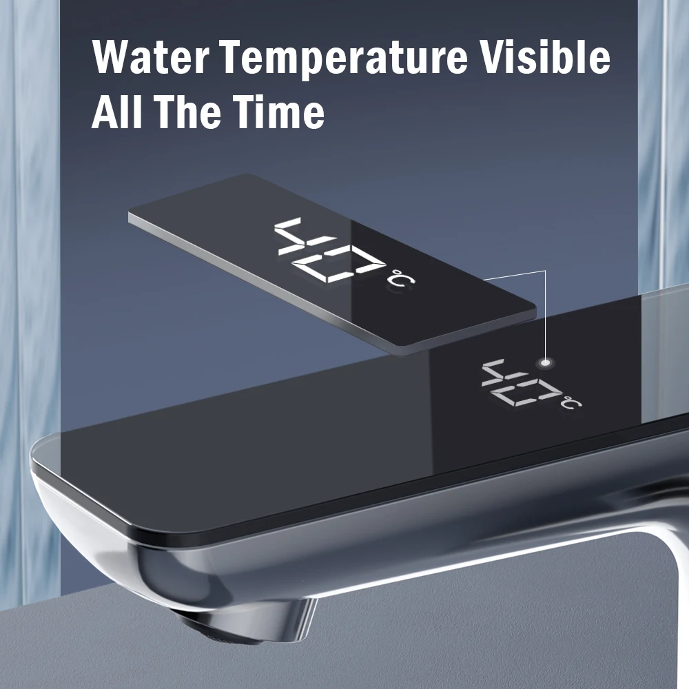 JOMOO Luxury Touchless Bathroom Basin Mixer Taps Dual Sensor Digital Display Faucet Mixer Automatic Water Switch Faucet