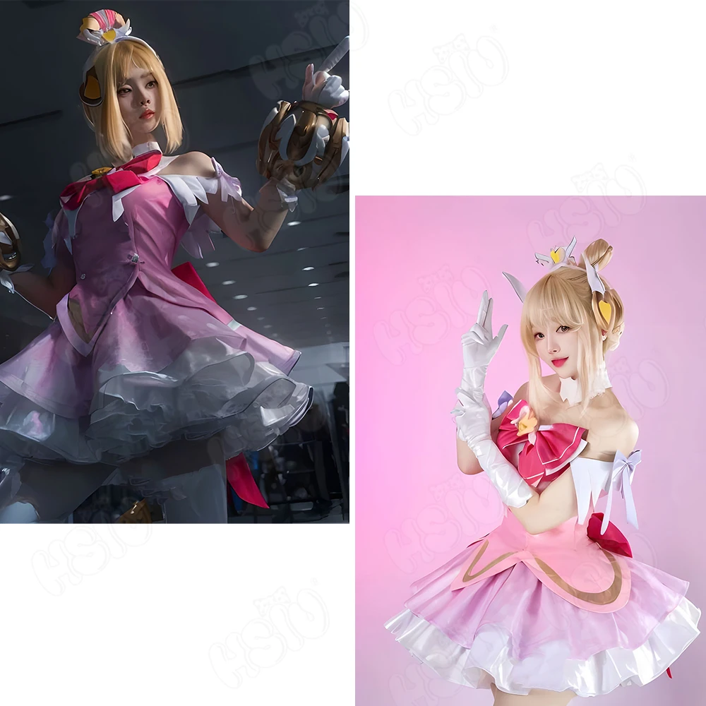 

2026 new Role Play Outfit Magic Girl Skin Pink Skirt Overwatch Cosplay Juno Cosplay Costume Wig Carnival Suit