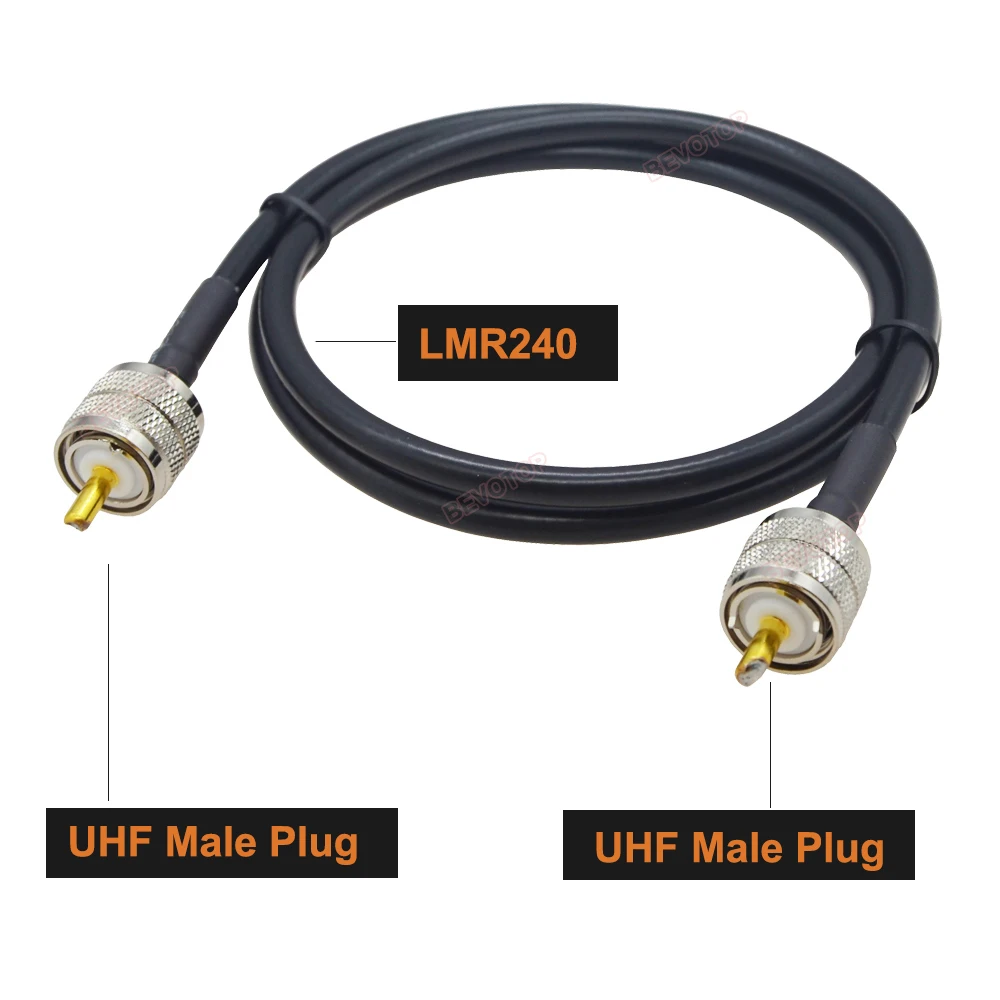 LMR240 Cable PL259 UHF Male Plug to SO239 UHF Female Jack LMR-240 50-4 Low Loss 50 ohm RF Coaxial Pigtail Jumper Extension Cord