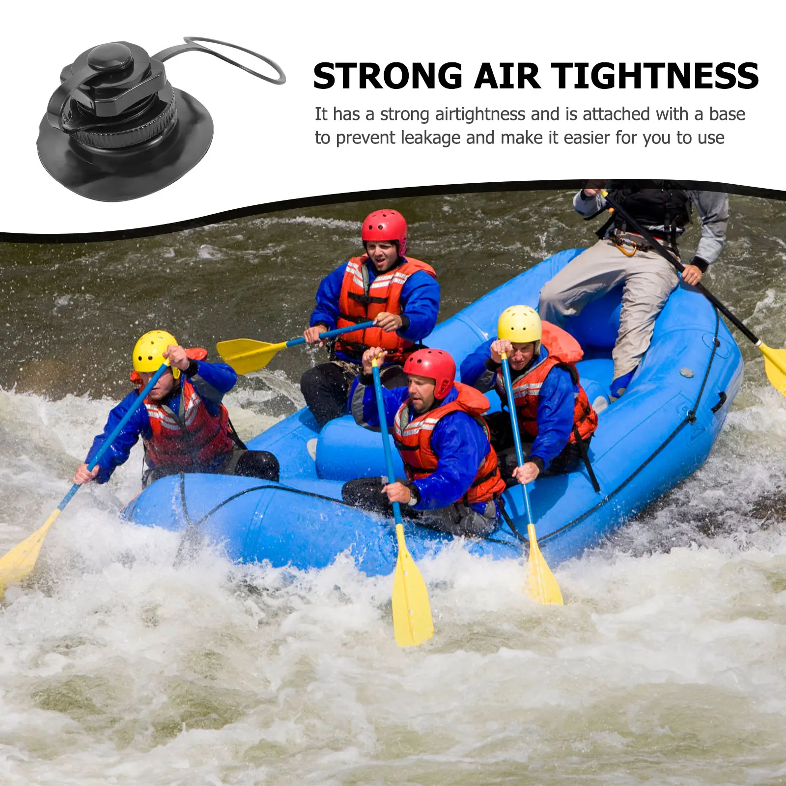 

1Pcs Kayak Air Valve Octagonal Spiral Design Base Durability Rubber Boat Pump Adapter Inflation Accessories Inflation Air Valve
