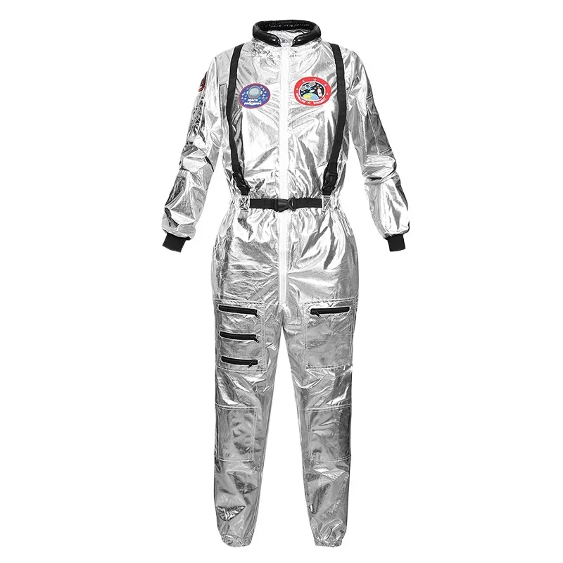 

Astronaut Costume Adult Silver Spaceman Costume Plus Size Women Space Suit Party Dress up Costume Astronaut Suit Adults White