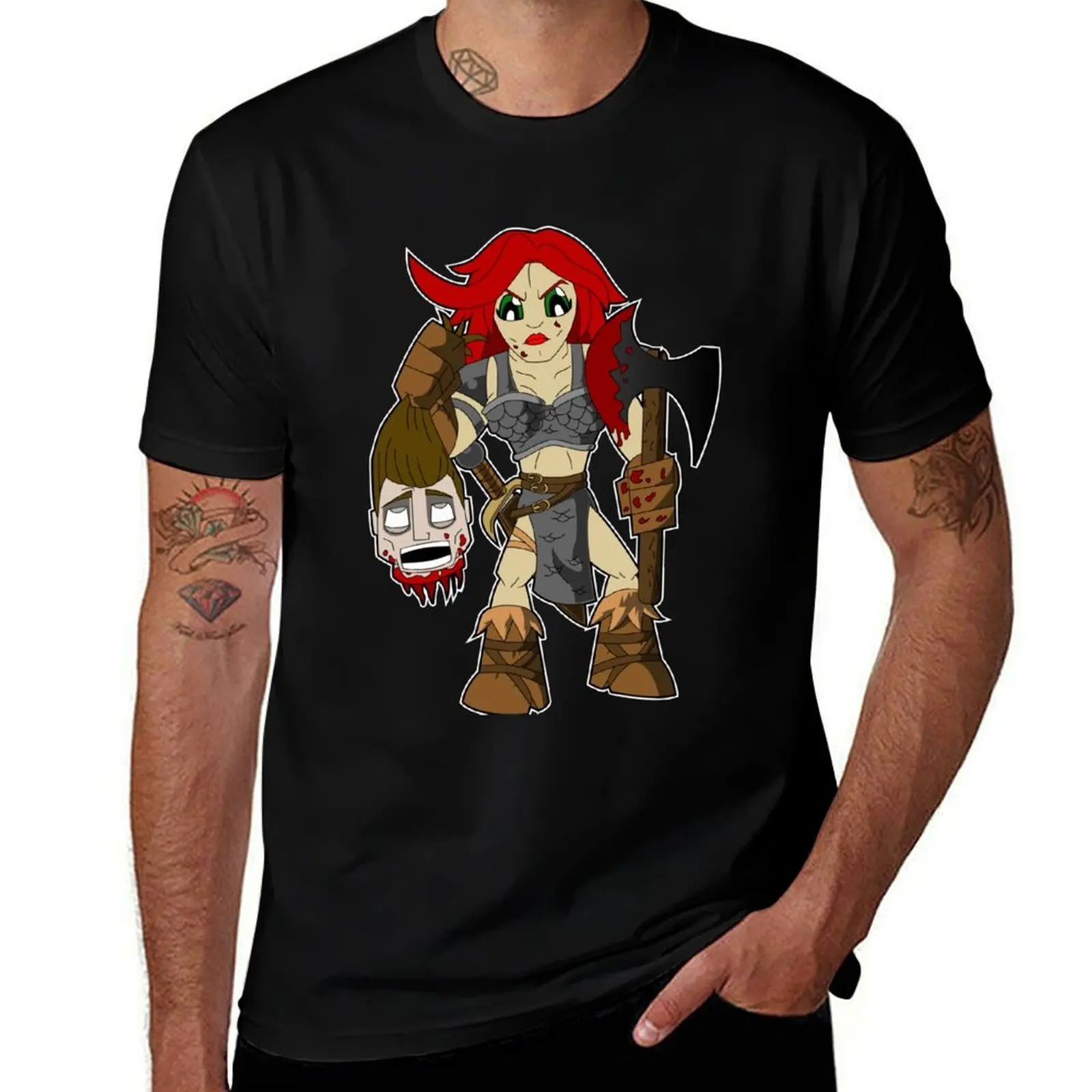 Красная футболка Red Sonja для повседневной носки с коротким рукавом