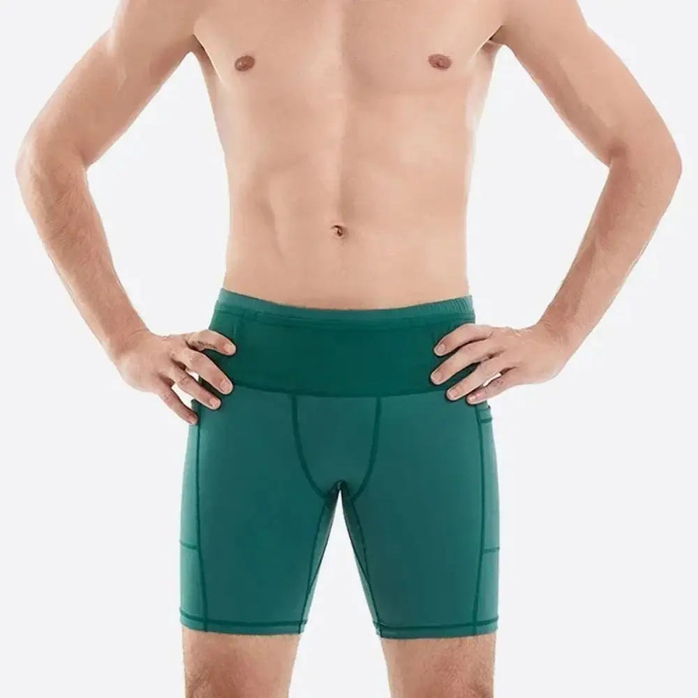 Multi-Pockets Marathon Running Shorts Moisture Wicking Quick Dry Compression Gym Tights Breathable with Waist Pack