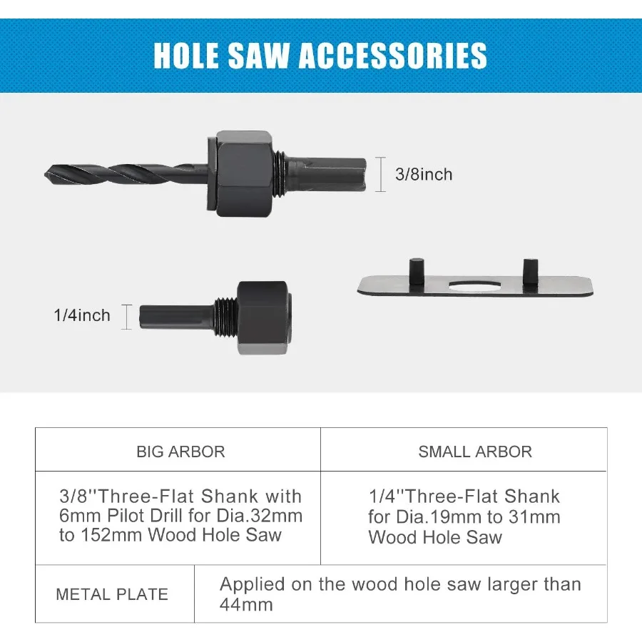 طقم منشار ثقب مكون من 17 قطعة مع مغزل لتطبيقات الحوائط الجافة البلاستيكية والخشب والبلاستيكية مقاسات من 3 إلى 4 إلى 5 مثالية للحفر الدقيق #3