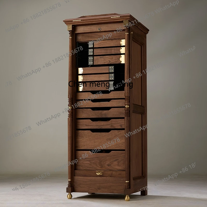 

New Chinese retro North American black walnut tea set jewelry cabinet jewelry cabinet Wenplay cabinet