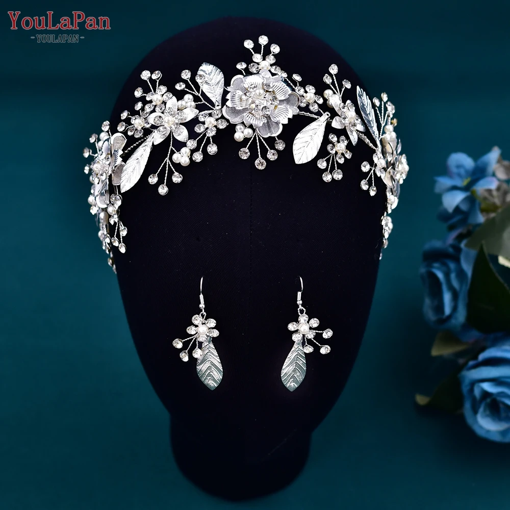 

YouLaPan HP519 Alloy Leaf Headband for Bride Wedding Hair Accessories Woman Tiara Silver Color Bridal Headband Hair Ornament