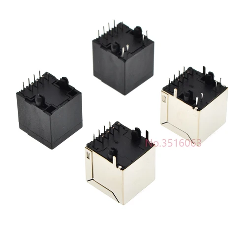 Imagen 2 del producto 5 uds conector hembra de enchufe de red Rj45 5224 8p8c Vertical en línea Rj45 180 grados de plástico completo