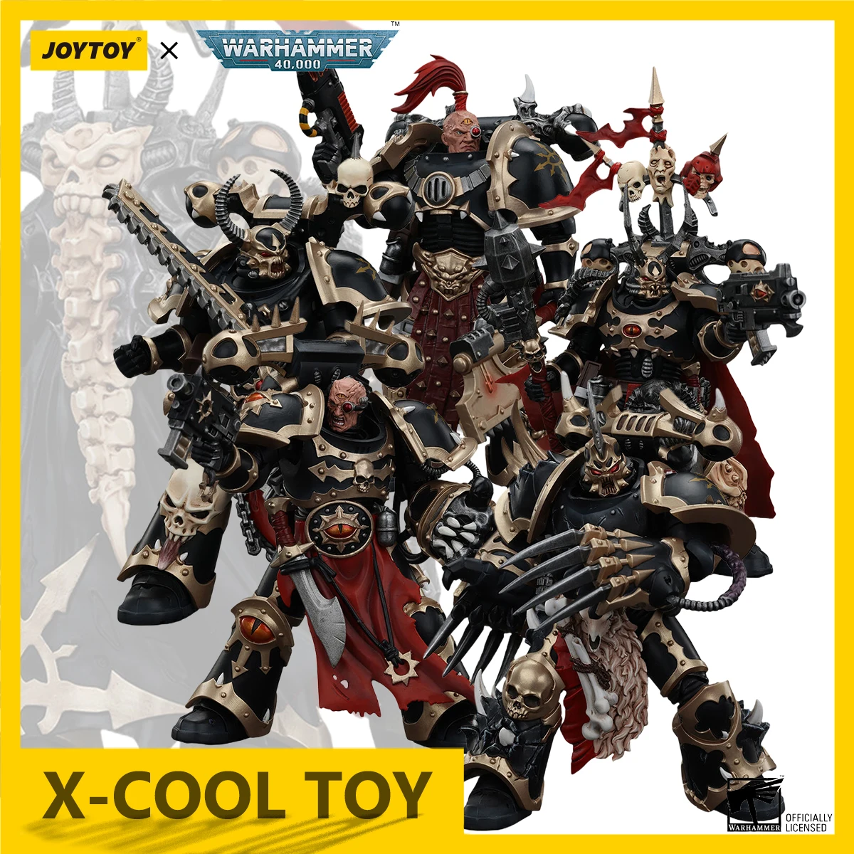 JOYTOY Warhammer 40k الفوضى مشاة البحرية الفضائية عمل الشكل الأسود الفيلق المختار المفاصل المنقولة تمثال جمع نموذج اللعب هدية