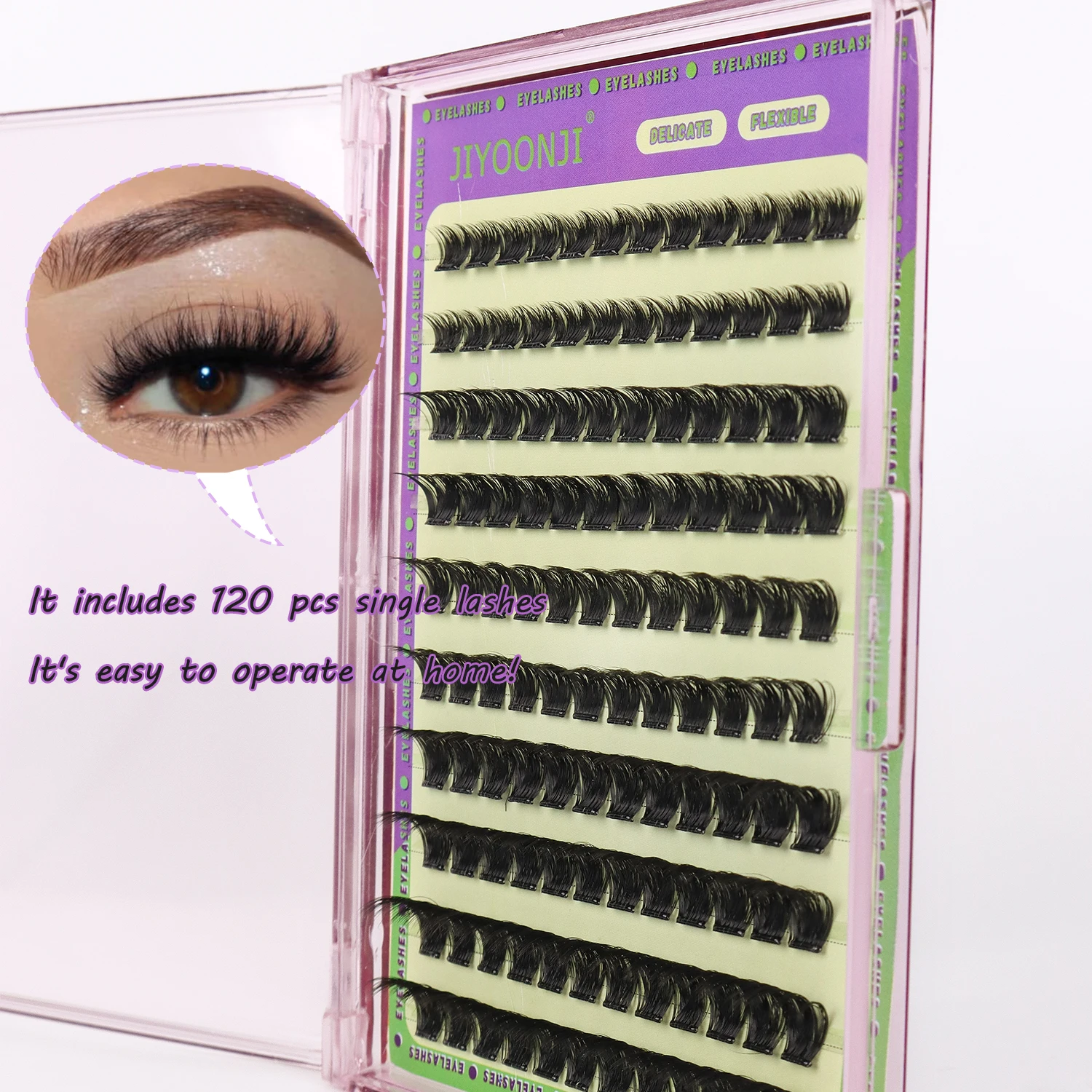 120 Uds. De pestañas autoadhesivas, 10-12-14mm, pestañas individuales sin pegamento, rizador y esponjoso, pestañas postizas DIY