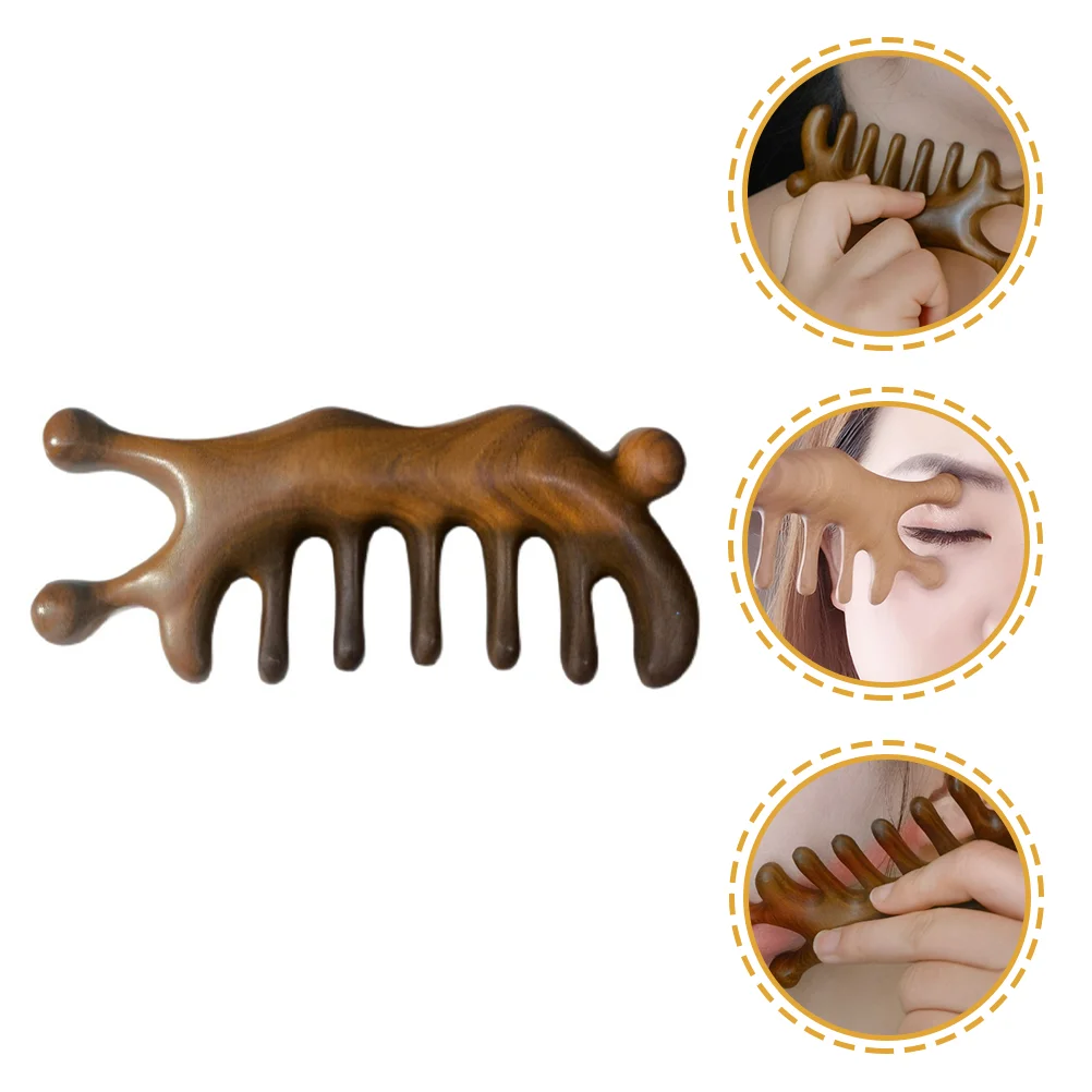 Face Glitter Stickers Massage Comb Scalp Scrubber Hair Combs for Brown Foil