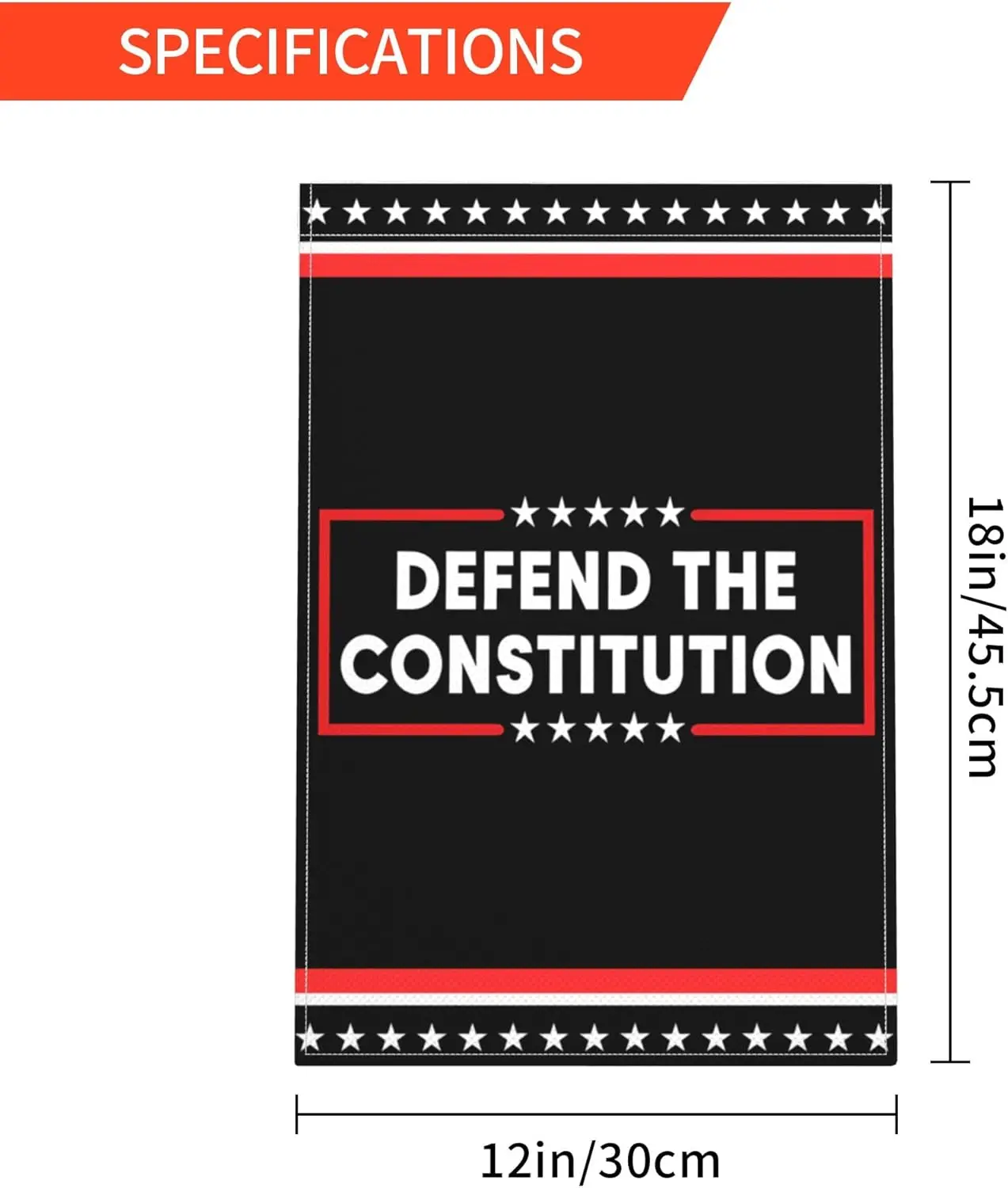 الدفاع عن الدستور العلم القتال أعلام حديقة القالة 12x18 علامات ساحة الخيش مزدوجة الجوانب LLE #3
