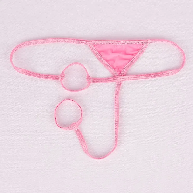 

Sexy Penis Hole G-string Mens Cock Ring T-Back Thongs Erotic Lingerie Male Sex Panties Crotchless Underpants Low Rise Underwear