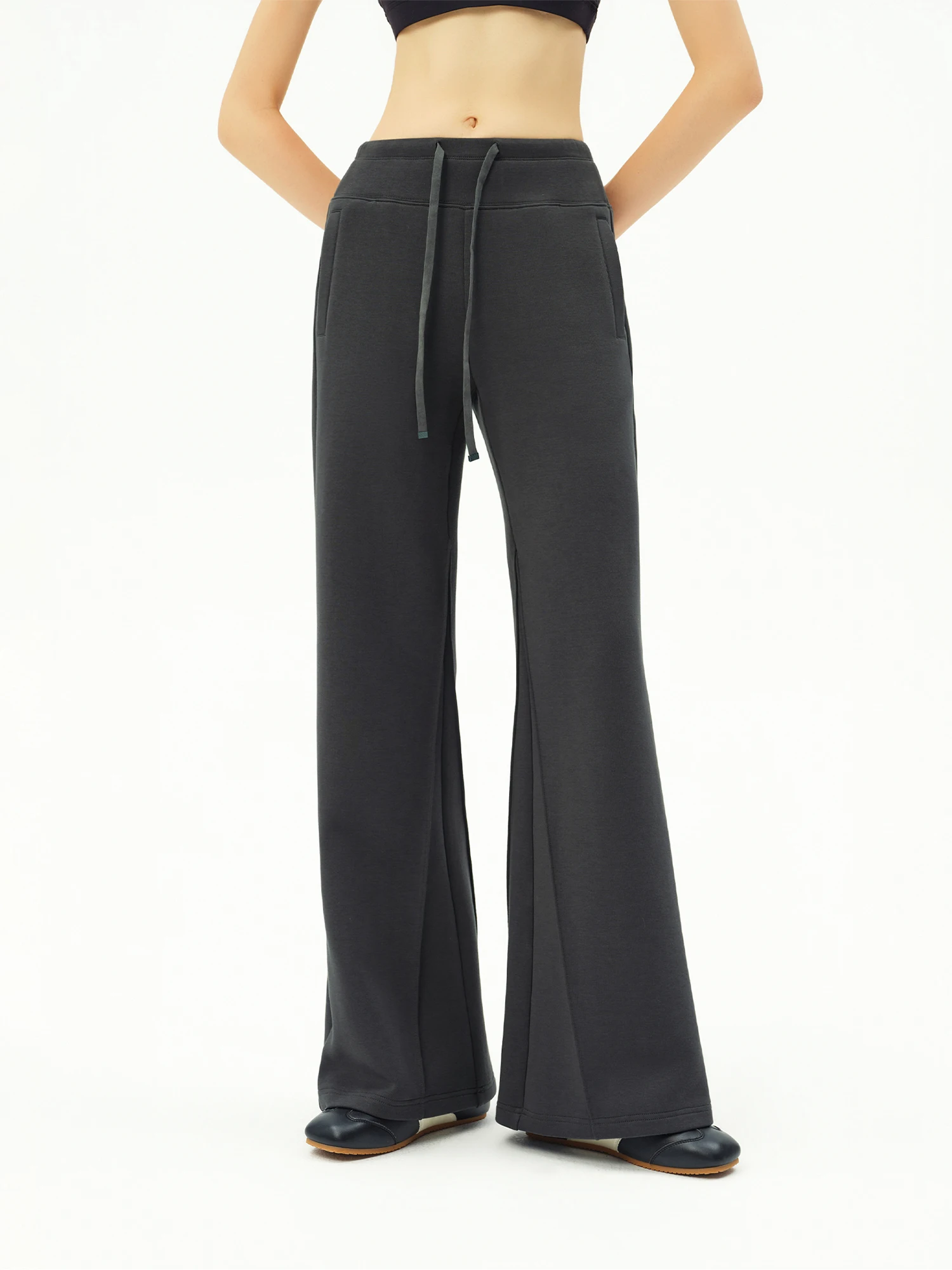 ZIQIAO 2026 Herbst Damen Leichte Weiche Baumwoll-Strickhose in Bootcut & Geradem Schnitt - Bequeme Hohe Taille für den Alltag – Detail 16