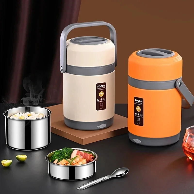 USB Electric Heating Lunch Box portable Thermal bento 304 stainless steel sealed hot Food Warmer Container for Car Office School