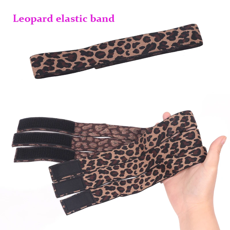 1Pcs Edge Melt Band For Lace Wig 1Pcs Hair Pomade Stick For Broken Hair Leopard Adjustable Elastic Headband & Hair Wax Stick Set