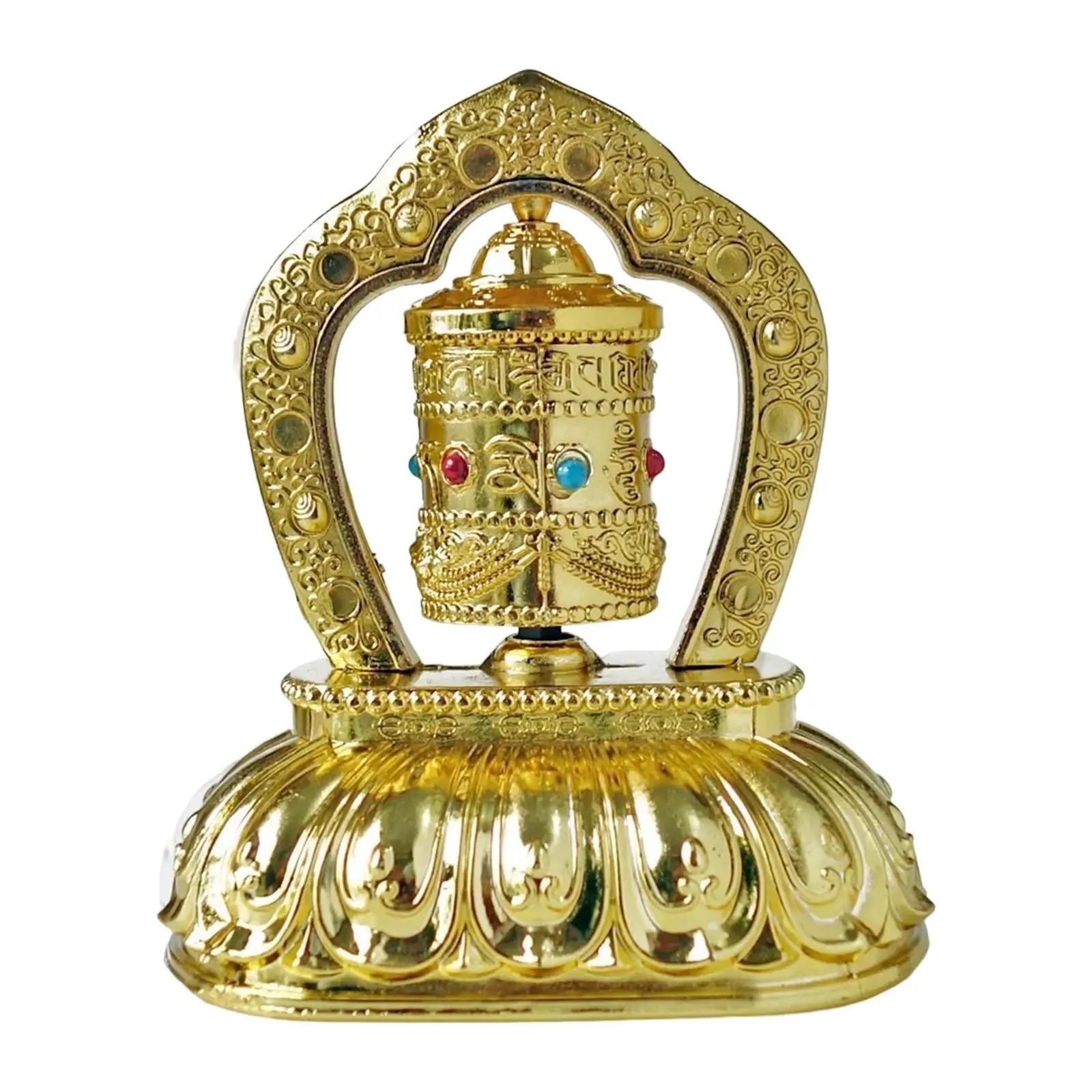 Fengshui Buddhist Prayer Wheel Car Dashboard, Table Home Ornaments Scriptures Accessories Office Windowsill Solar Decoration