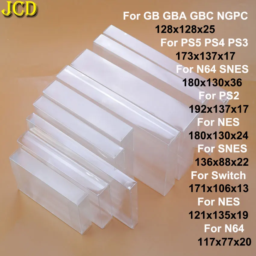 

JCD Clear Transparent Collection Display Storage Shell Case Game Card Protection Box For PS5 PS4 GB GBA GBC Switch N64 NES SNES