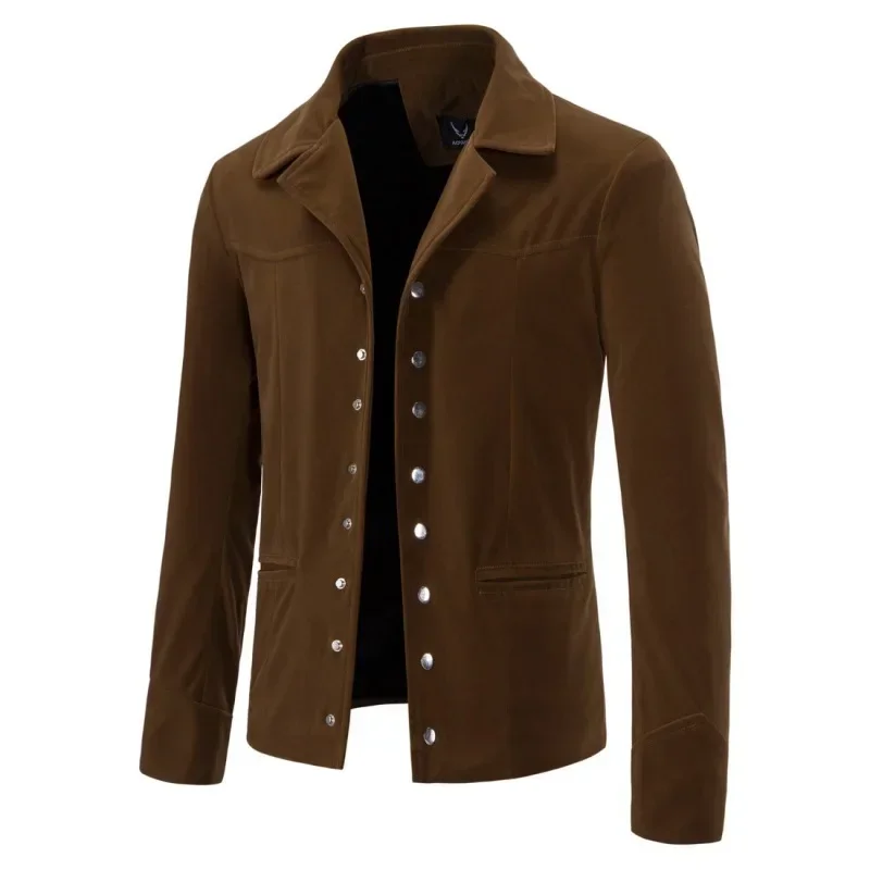 

Men's 2023 Autumn Wear British New Single Breasted Polo Collar Casual Versatile Jacket Coat