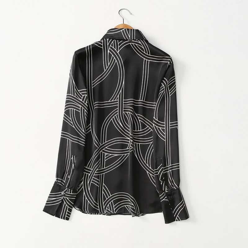 

Ele Long Sve Satin Chiffon irt Women's Spring Autumn Commute Sle Straight Cut Button Detail Polyester Fiber