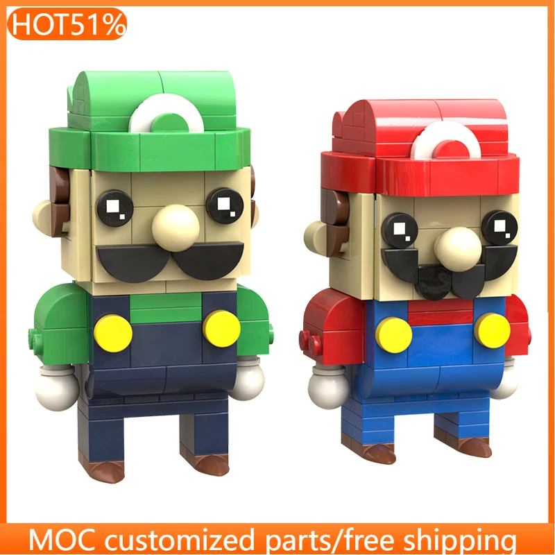 281 PCS Brickheadz Style Creative Block Head Figurine MOC Customize Modular Building Block Brick Simple DIY Holiday Toy Gifts