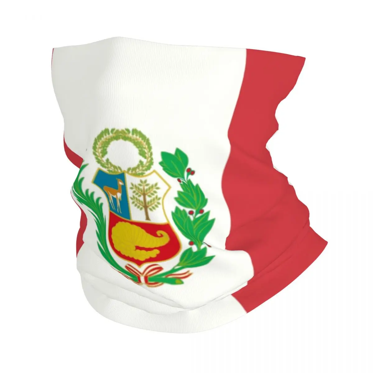 Flag Of Peru, Peruvian Flag Bandana Neck Gaiter UV Protection Face Scarf Cover Men Women Headband Tube Balaclava