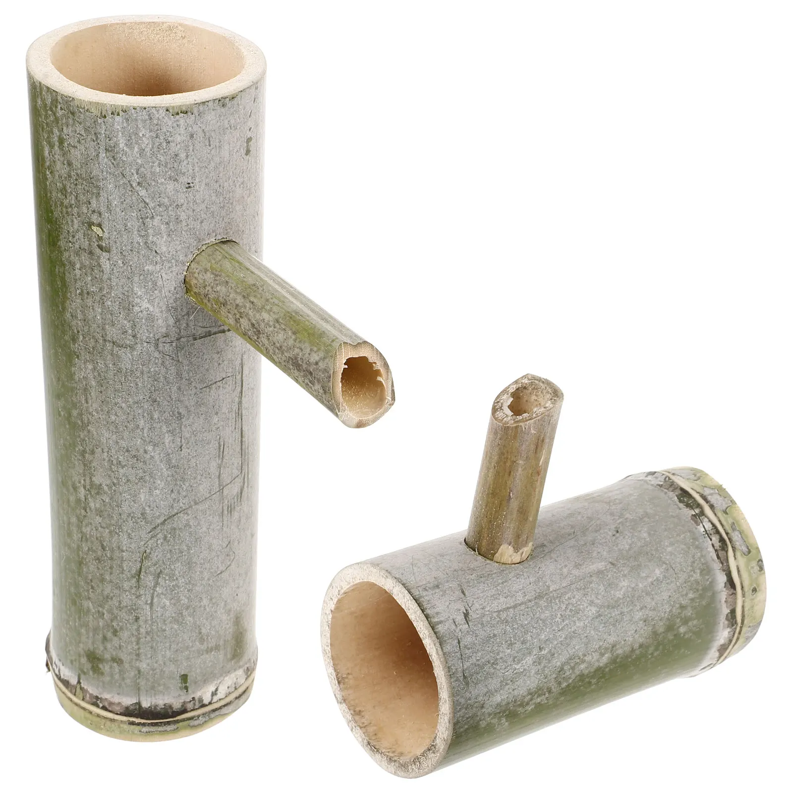 

2Pcs Bamboo Tube Fountain Garden Decor Outdoor Water Spout Fish Tank Aquarium Water Channel Patio Fountain Outdoor Fountains