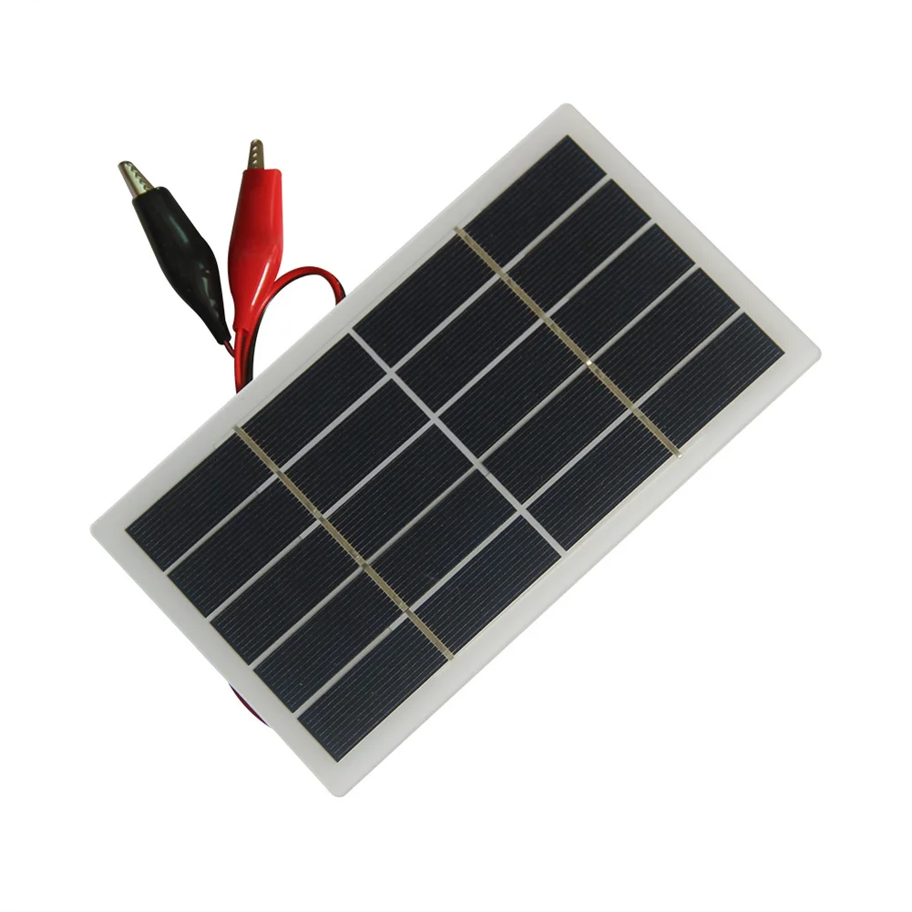 Efficient 2W 5V Solar Charger with For Alligator Clips for 3.7V 5V Devices Works in Direct Sunlight Fast Charging