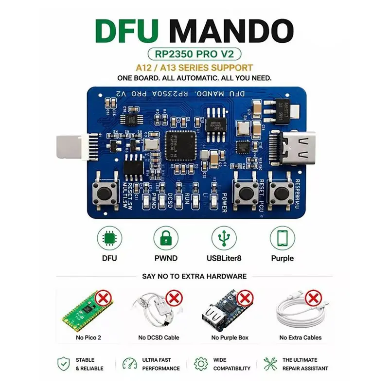 M52K-For MAGICO DFU MANDO RP2350A PRO V2 Automatic DFU Tool Supports For A12/A13 Series