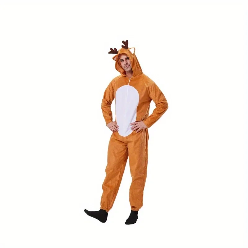 Cosplay Costumes Christmas Men and Women Christmas Reindeer Elk Onesie Stage Performance Clothes Fantasy Pajamas
