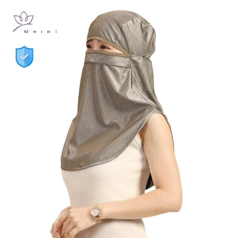 Electromagnetic radiation protective 100%/Modal silver fiber head hood protect full face, neck, thyroid Anti-adiation head hood