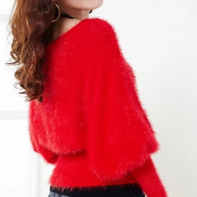 100% Brocade Velvet Long Hair Mink Phoenix Down Double-sided Coral Down Hand Woven Scarf Hat  Bright Color Soft and Warm