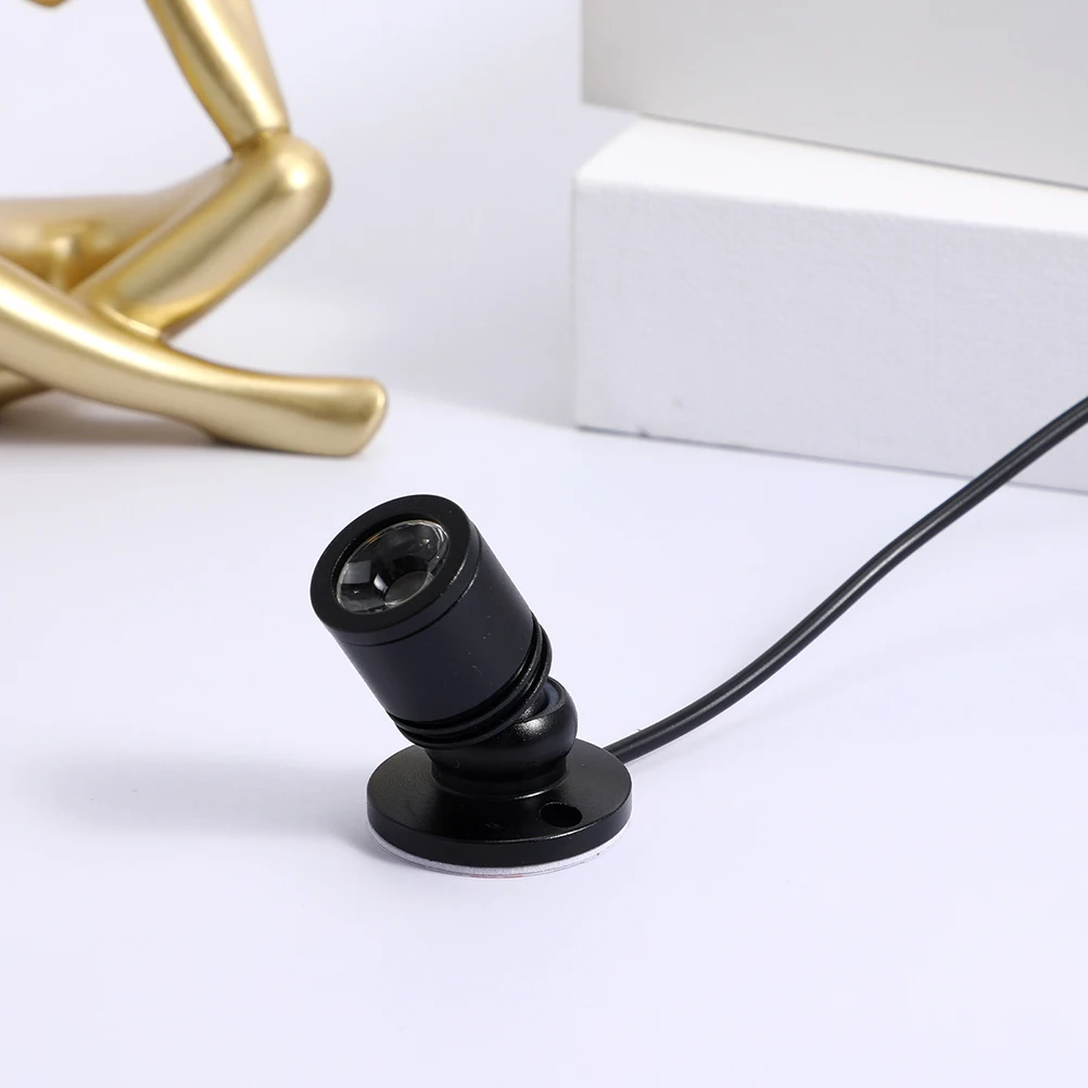 

2pcs USB Port LED Spotlight Mini Lights Warm White 1W for Home Dresser Cabinet Display Showcases Jewelry Collections