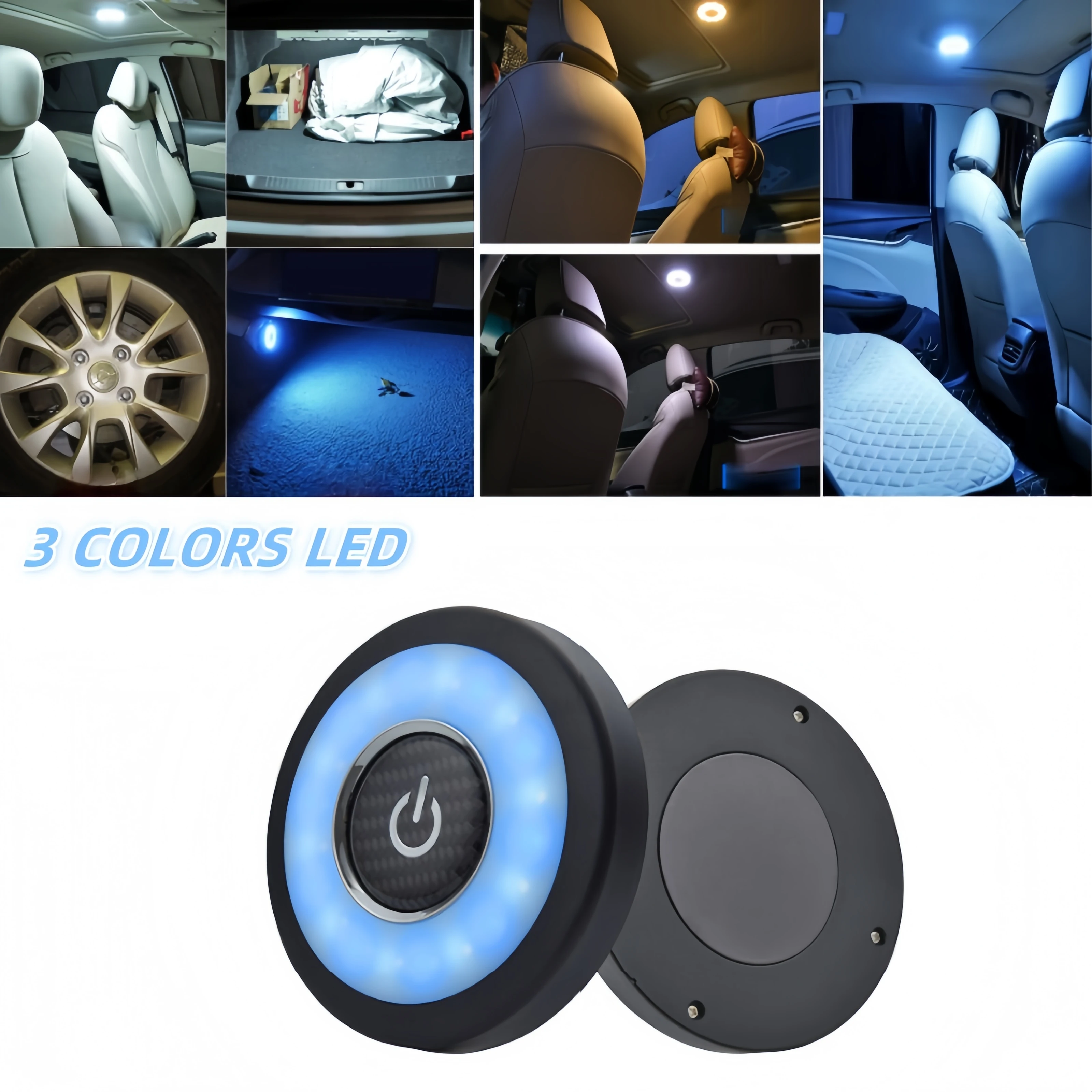 

Rechargeable Car LED Interior Light Wireless Touch Control Reading Lamp Auto Ceiling Door Foot Trunk USB Bulb Auto Night Light